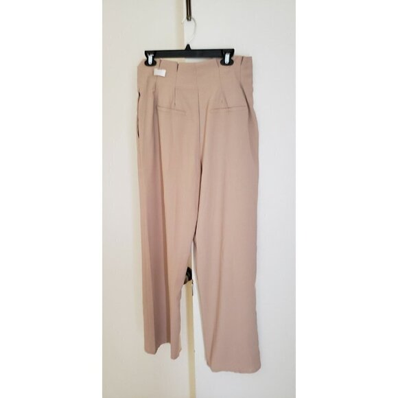 NEW ONETHELAND HIGH PLEATED WAIST BUTTON DOWN WIDE LEG PANT - Picture 3 of 7